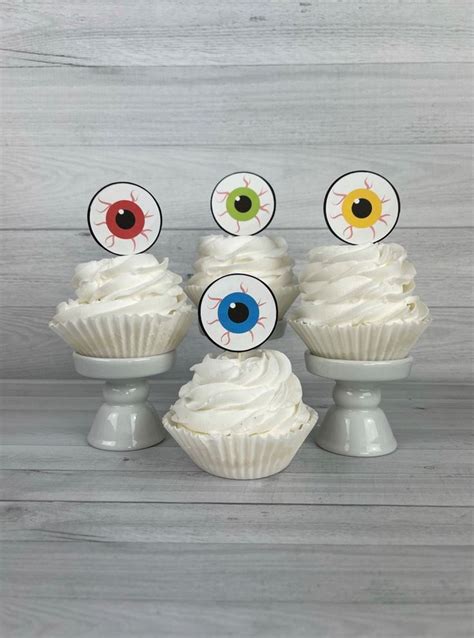 eyeball cupcake toppers|More.